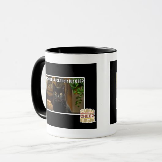 Hoomans maken daar bont af? mok (Voorkant links)