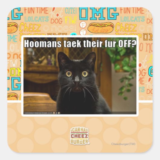 Hoomans maken daar bont af? vierkante sticker (Voorkant)