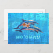 HO'OMAU Hawaiian Dolphins Primitive Collage Briefkaart (Voorkant / Achterkant)