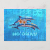 HO'OMAU Hawaiian Dolphins Primitive Collage Briefkaart (Voorkant)