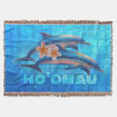 HO'OMAU Hawaiian Dolphins Primitive Collage Deken (Voorkant)
