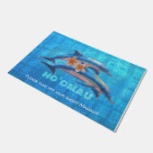 HO'OMAU Hawaiian Dolphins Primitive Collage Deurmat (Schuin)