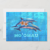 HO'OMAU Hawaiian Dolphins Primitive Collage Kaart (Voorkant)