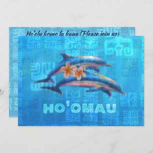HO'OMAU Hawaiian Dolphins Primitive Collage Kaart