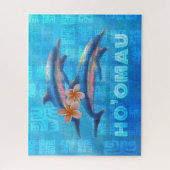 HO'OMAU Hawaiian Dolphins Primitive Collage Legpuzzel (Verticaal)