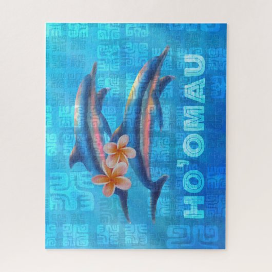 HO'OMAU Hawaiian Dolphins Primitive Collage Legpuzzel (Verticaal)