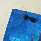 HO'OMAU Hawaiian Dolphins Primitive Collage Strandlaken (In situ)