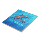 HO'OMAU Hawaiian Dolphins Primitive Collage Tegeltje (Zijkant)
