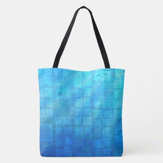 HO'OMAU Hawaiian Dolphins Primitive Collage Tote Bag (Achterkant)