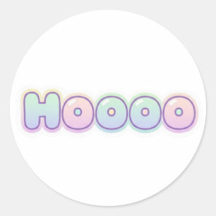 HOOOO Pastel Bubbel Letter Mooie Typografie tekst Ronde Sticker