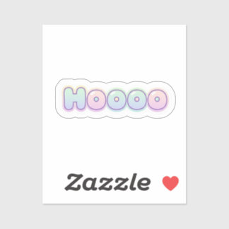 HOOOO Pastel Bubble Letter Schattige Typografie te Sticker
