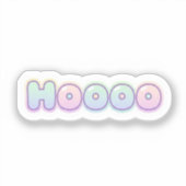 HOOOO Pastel Bubble Letter Schattige Typografie te Sticker (Voorkant)