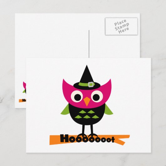 Hooot Owl Halloween T-shirts en Gifts Briefkaart (Voorkant / Achterkant)