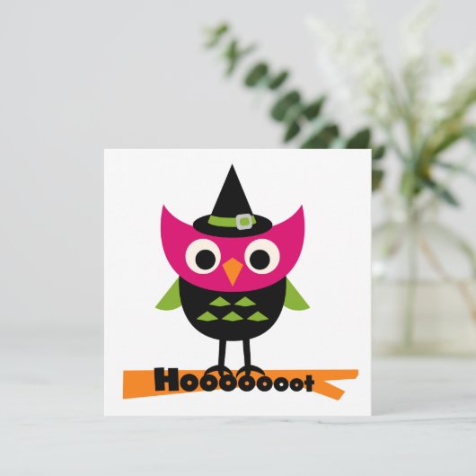 Hooot Owl Halloween T-shirts en Gifts Kaart (Staand voorkant)