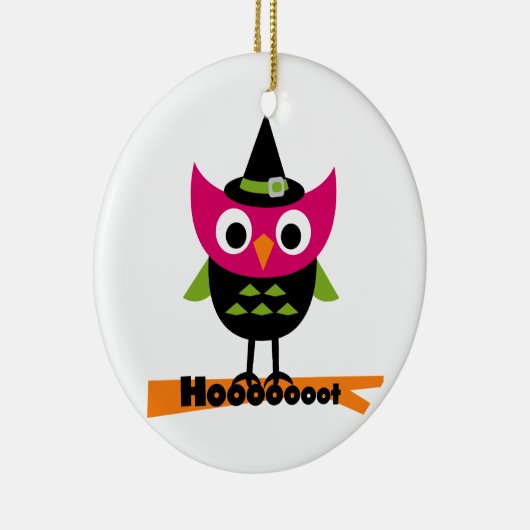 Hooot Owl Halloween T-shirts en Gifts Keramisch Ornament (Rechts)