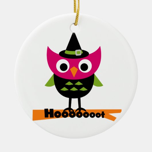 Hooot Owl Halloween T-shirts en Gifts Keramisch Ornament (Voorkant)