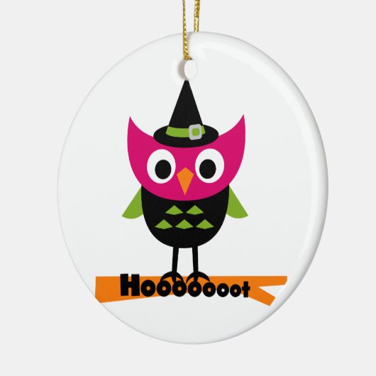 Hooot Owl Halloween T-shirts en Gifts Keramisch Ornament (Links)