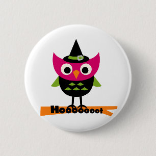 Hooot Owl Halloween T-shirts en Gifts Ronde Button 5,7 Cm