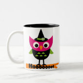 Hooot Owl Halloween T-shirts en Gifts Tweekleurige Koffiemok (Links)