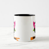 Hooot Owl Halloween T-shirts en Gifts Tweekleurige Koffiemok (Center)