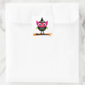 Hooot Owl Halloween T-shirts en Gifts Vierkante Sticker (Tas)