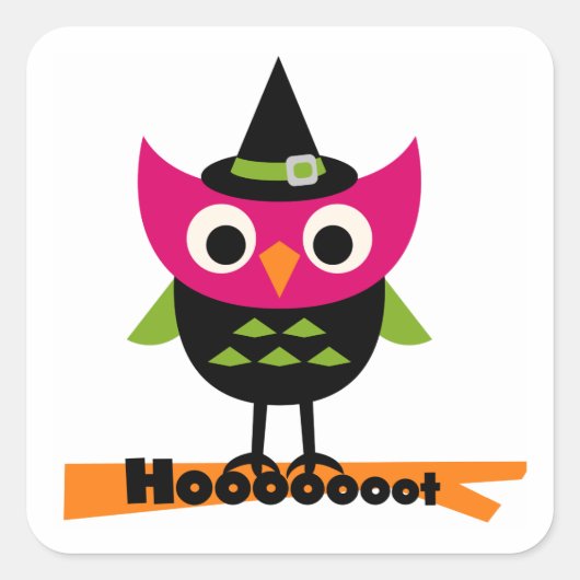 Hooot Owl Halloween T-shirts en Gifts Vierkante Sticker (Voorkant)