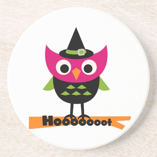 Hooot Owl Halloween T-shirts en Gifts Zandsteen Onderzetter (Voorkant)
