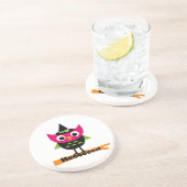 Hooot Owl Halloween T-shirts en Gifts Zandsteen Onderzetter (Zijkant)