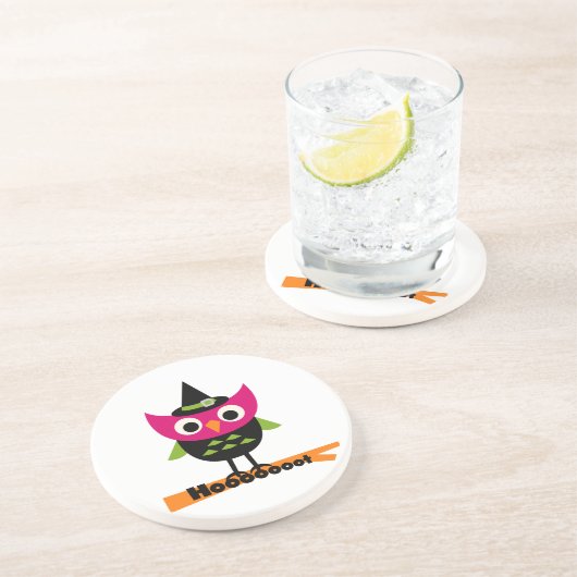Hooot Owl Halloween T-shirts en Gifts Zandsteen Onderzetter (Zijkant)