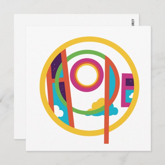 Hoop Abstract Modern Art Note Kaart Smilelines Notitiekaartje (Voorkant / Achterkant)