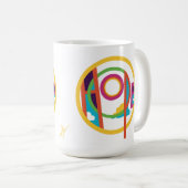 Hoop Abstracte Moderne Kunst Smilelines Mok (Voorkant rechts)