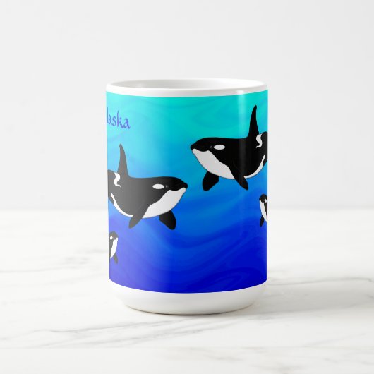 Hoop, Alaska Orcas - 15 oz. Combinatie-Mok Koffiemok (Center)