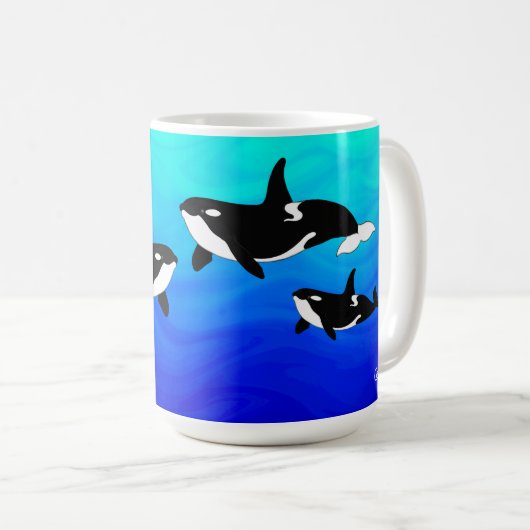 Hoop, Alaska Orcas - 15 oz. Combinatie-Mok Koffiemok (Voorkant rechts)