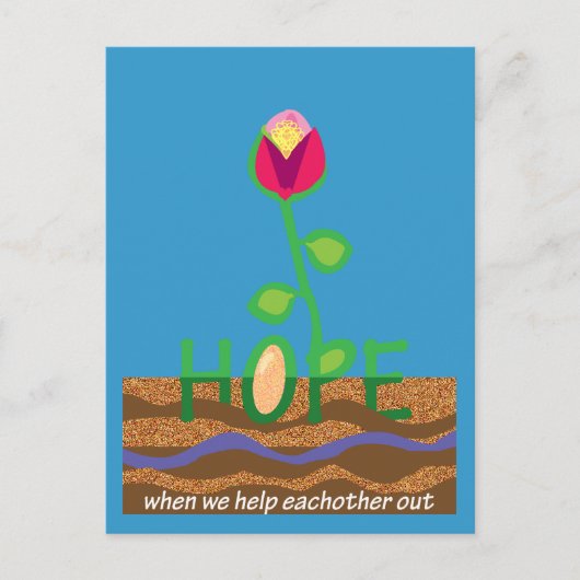 Hoop als we elkaar helpen briefkaart (Voorkant)