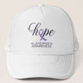 "Hoop" Alzheimer's Awareness Paarse Ribbon Script Trucker Pet (Voorkant)