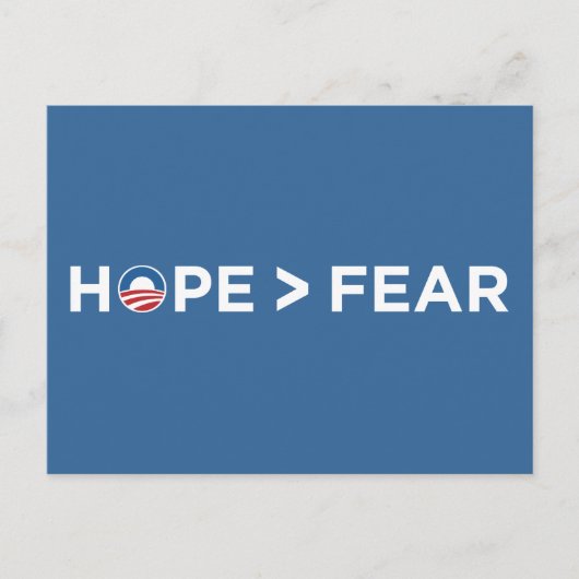 hoop > angst obama 2008 hoop gewonnen briefkaart (Voorkant)