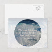 Hoop - Anker Inspirerend Briefkaart-Hebreeën6:19 Briefkaart (Voorkant / Achterkant)