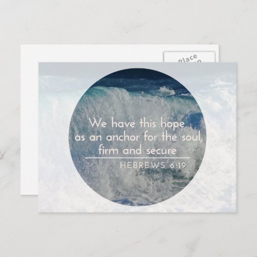 Hoop - Anker Inspirerend Briefkaart-Hebreeën6:19 Briefkaart (Voorkant / Achterkant)
