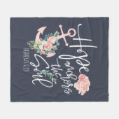 Hoop Ankert De Ziel Bloem Religieus Fleece Deken (Voorkant (Horizontaal))