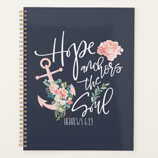 Hoop Ankert De Ziel Bloem Religieus Planner (Voorkant)