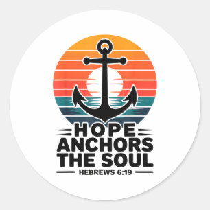 Hoop Ankert De Ziel Hebreeen 6_19 Bijbelvers Chr Ronde Sticker