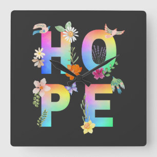 Hoop Artistiek Positief Motivatie Inspirerend Vierkante Klok
