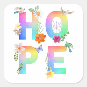 Hoop Artistiek Positief Motivatie Inspirerend Vierkante Sticker