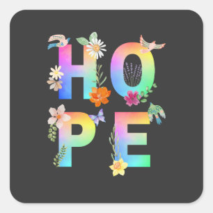 Hoop Artistiek Positief Motivatie Inspirerend Vierkante Sticker