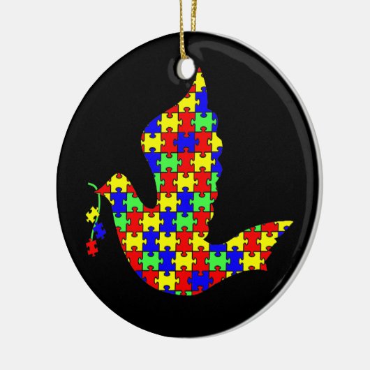 Hoop - Autisme puzzelstukjes Keramisch Ornament (Links)