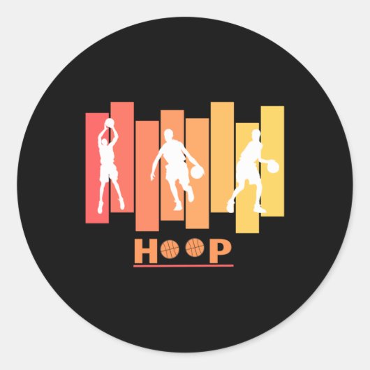 Hoop Basketbal Funny - Sinaasappel Ronde Sticker (Voorkant)