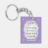 Hoop Bericht - Mattheüs 11-28 - Acryl Sleutelhanger (Voorkant Links)