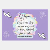 Hoop Bericht - Matthew 11-28 - 3 vellen wikkelpapi (Voorkant)