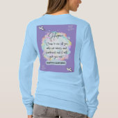 Hoop Bericht - Matthew 28-14 - Lange mouw LT Blauw T-shirt (Achterkant)