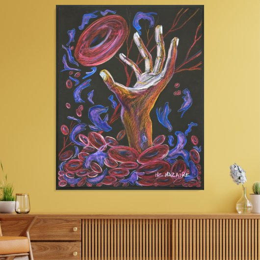 Hoop - Bewustzijn van sikkelcelpijn Canvas Afdruk (Insitu (Woonkamer))